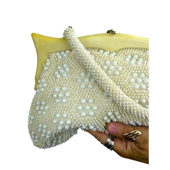 1950's JOHN WIND white beaded - Picture 1 of 7